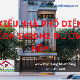 Kiểu nhà phố diện tích 5x20m2 đường hẽm