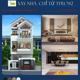 Xây nhà phố 3 tầng 5x20m uy tín tại quận 12